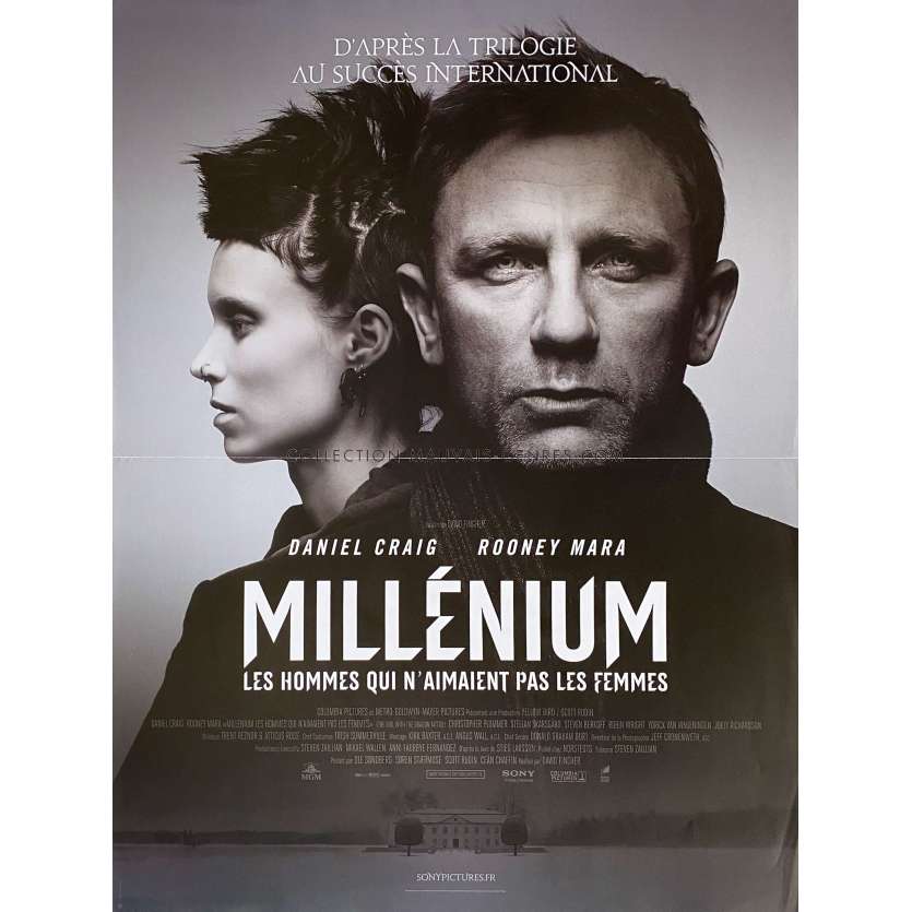 GIRL WITH THE DRAGON TATTOO French Movie Poster- 15x21 in. - 2011 - David Fincher, Daniel Craig