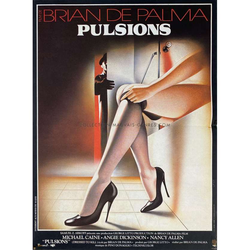 DRESSED TO KILL French Movie Poster- 15x21 in. - 1980 - Brian de Palma, Michael Caine