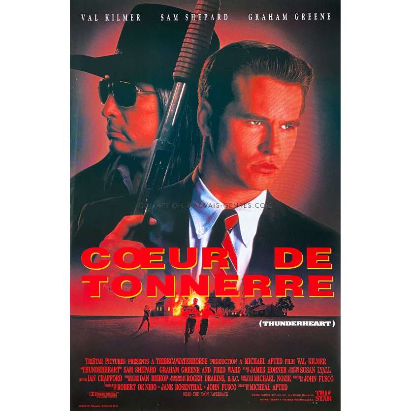 CŒUR DE TONNERRE Affiche de film- 32x50 cm. - 1992 - Michael Apted, Val Kilmer