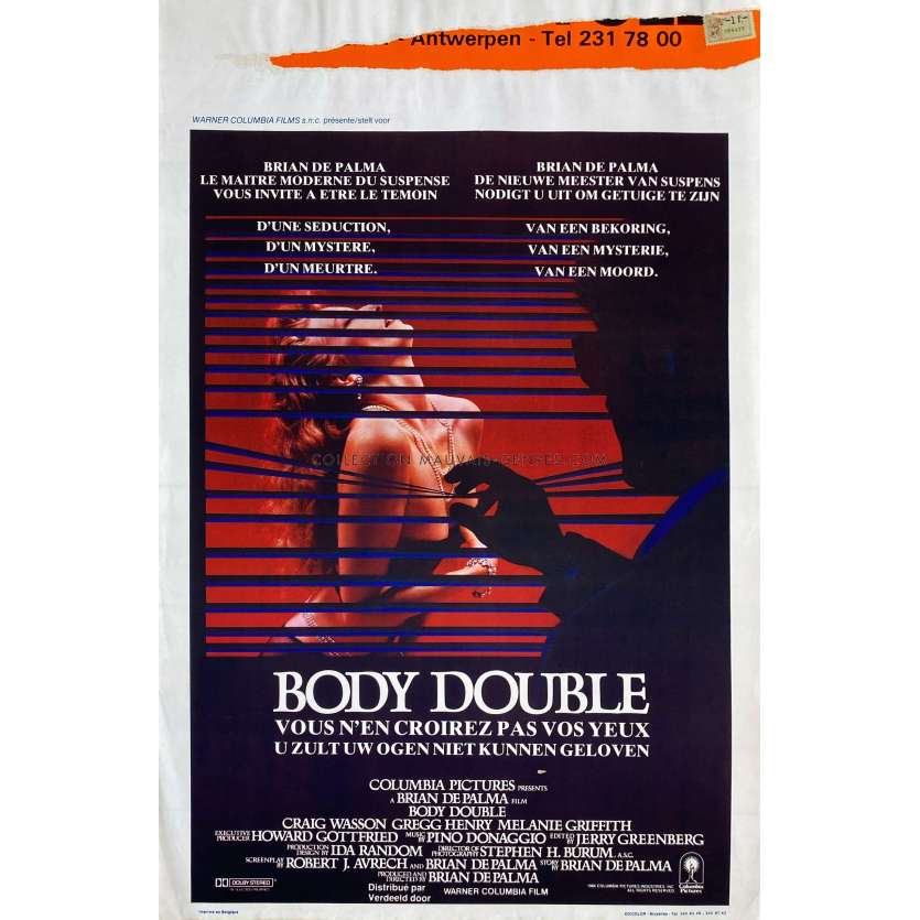 BODY DOUBLE Belgian Movie Poster- 14x21 in. - 1984 - Brian de Palma, Melanie Griffith