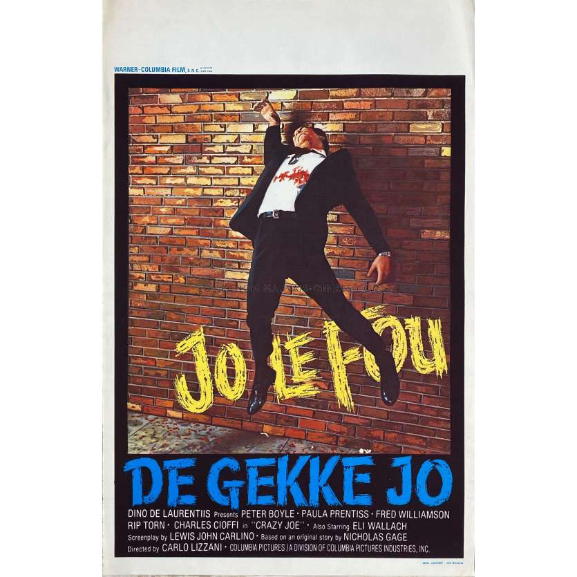 JO LE FOU Affiche de film- 35x55 cm. - 1974 - Carlo Lizzani, Peter Boyle