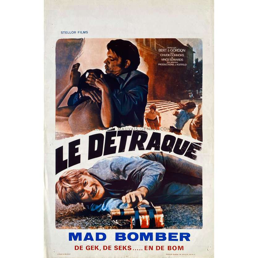 THE MAD BOMBER Belgian Movie Poster- 14x21 in. - 1973 - Bert I. Gordon, Chuck Connors