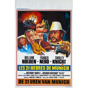 21 HOURS AT MUNICH Belgian Movie Poster- 14x21 in. - 1976 - William A. Graham, William Holden