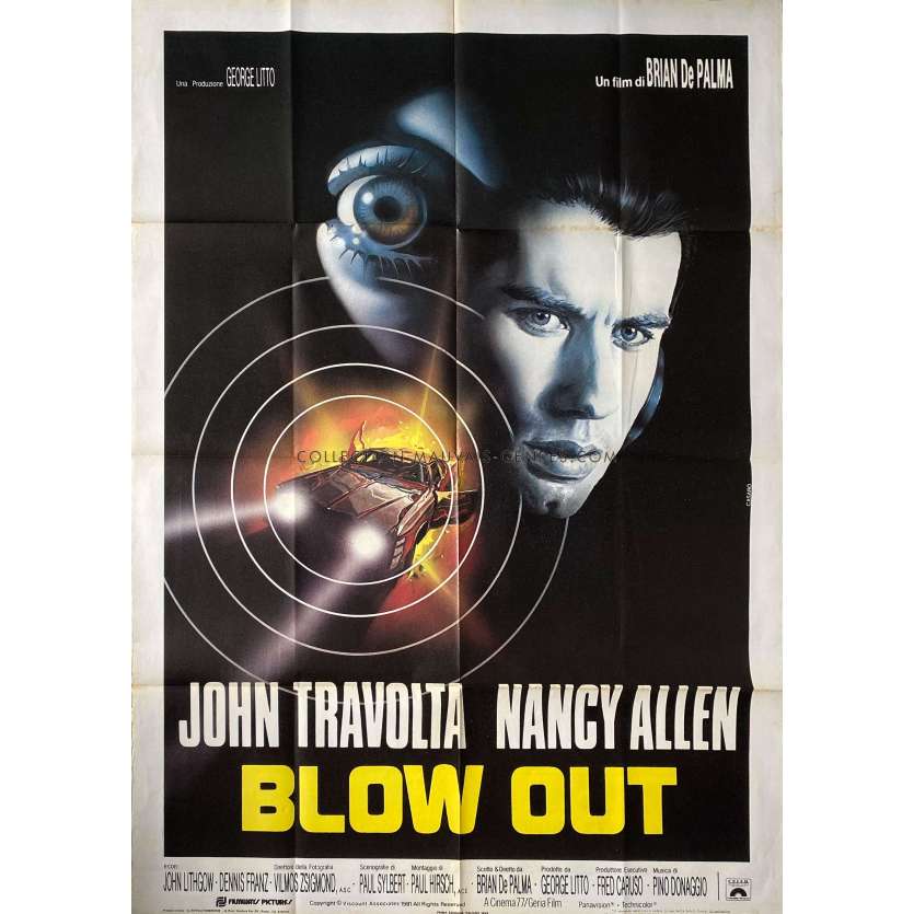 BLOW OUT Italian Movie Poster- 39x55 in. - 1981 - Brian de Palma, John Travolta