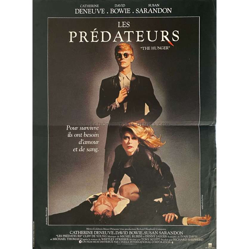 LES PREDATEURS Affiche de cinéma- 40x54 cm. - 1983 - Tony Scott, David Bowie
