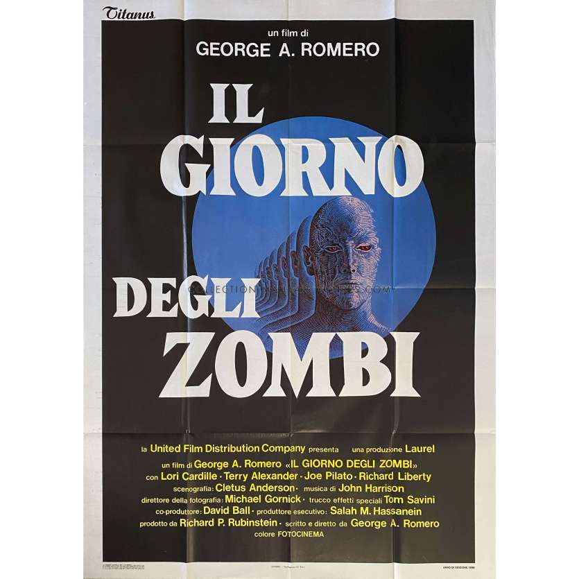 DAY OF THE DEAD Italian Movie Poster- 39x55 in. - 1985 - George A. Romero, Lori Cardille
