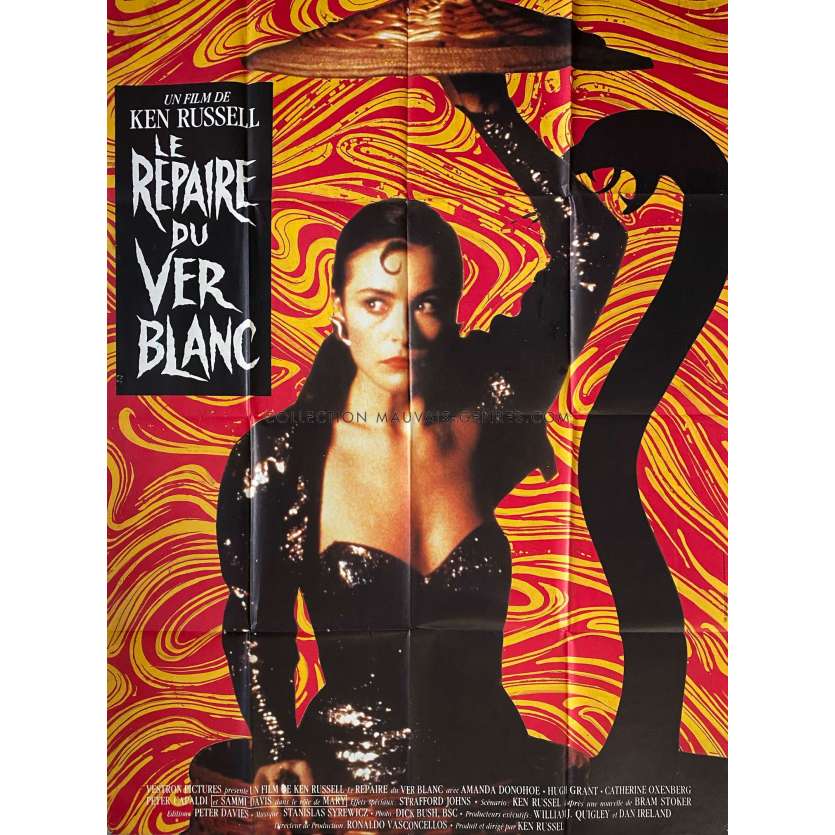 THE LAIR OF THE WHITE WORM French Movie Poster- 47x63 in. - 1988 - Ken Russel, Hugh Grant