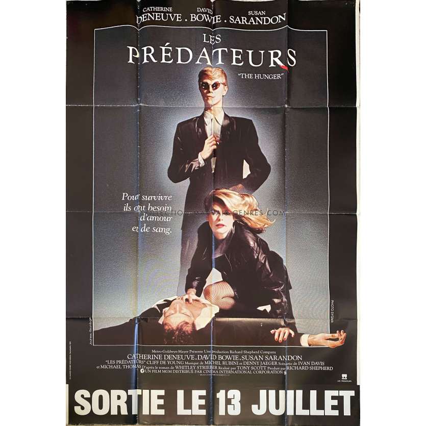 LES PREDATEURS Affiche de cinéma- 120x160 cm. - 1983 - Tony Scott, David Bowie