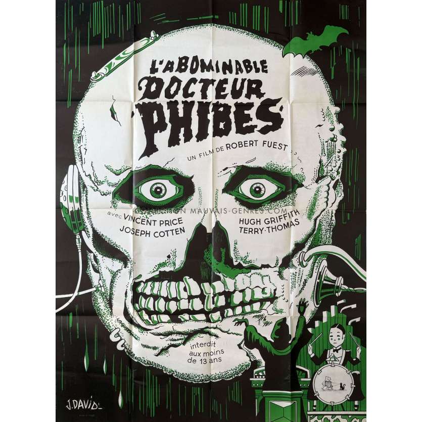 L'ABOMINABLE DOCTEUR PHIBES Affiche de cinéma- 120x160 cm. - 1971 - Robert Fuest, Vincent Price