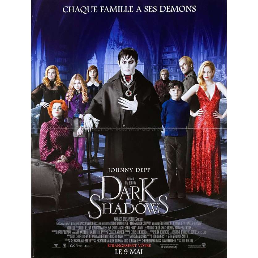 DARK SHADOWS French Movie Poster- 15x21 in. - 2012 - Tim Burton, Johnny Depp