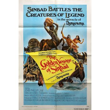 LE VOYAGE FANTASTIQUE DE SINBAD Affiche de cinéma- 69x104 cm. - 1973 - Ray Harryhausen, Caroline Munro