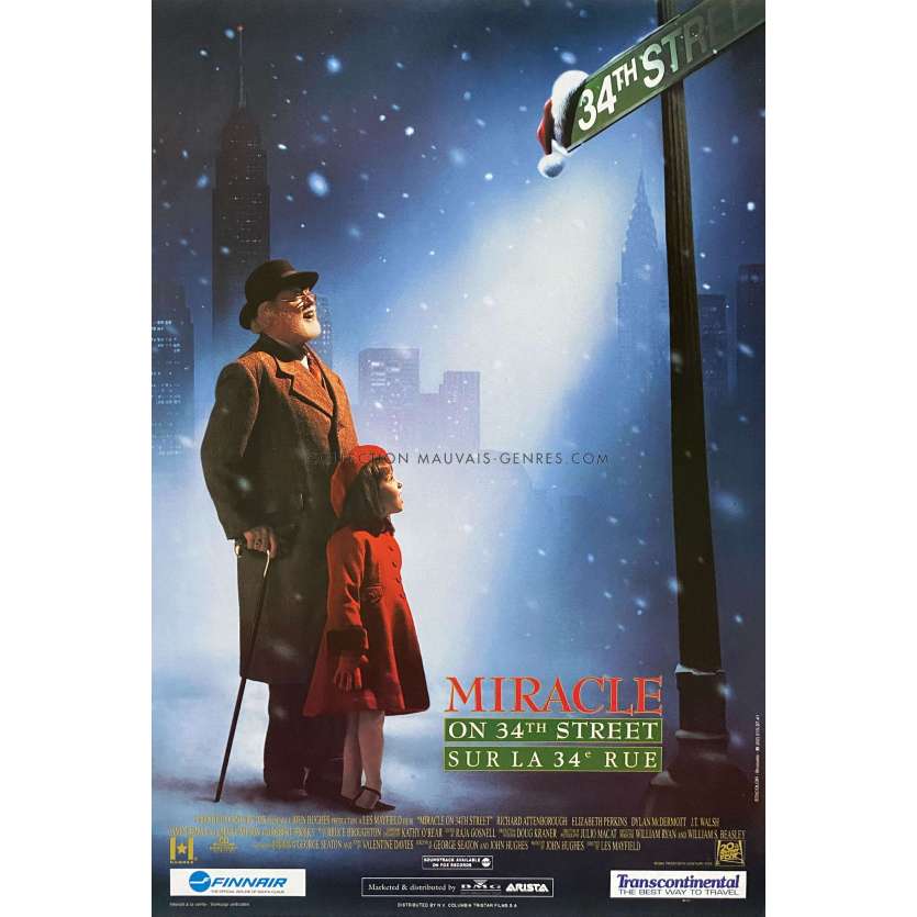 MIRACLE ON 34TH STREET Belgian Movie Poster- 11x20 in. - 1994 - Les Mayfield, Richard Attenborough