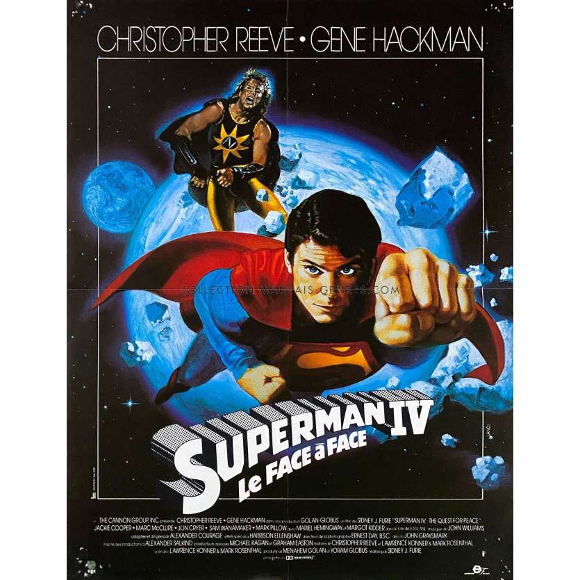 SUPERMAN IV THE QUEST FOR PEACE French Movie Poster- 15x21 in. - 1987 - Sidney J. Furie, Christopher Reeve