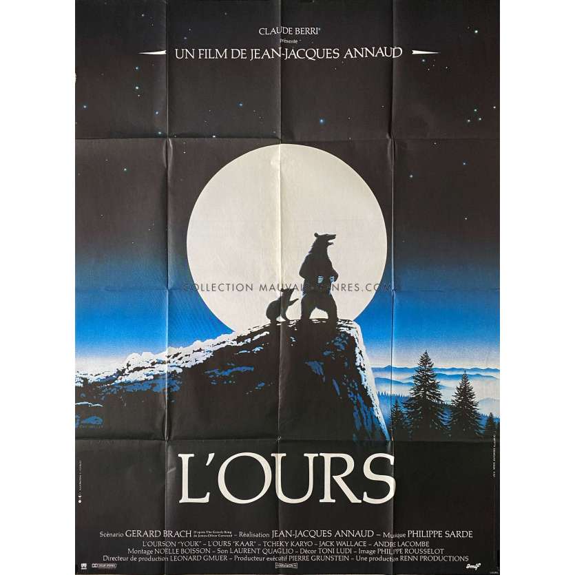 L'OURS Affiche de cinéma- 120x160 cm. - 1988 - Jean-Jacques Annaud, Tchéky Karyo