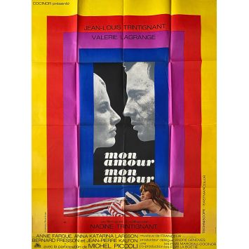 MON AMOUR MON AMOUR French Movie Poster- 47x63 in. - 1967 - Nadine Trintignant, Jean-Louis Trintignant