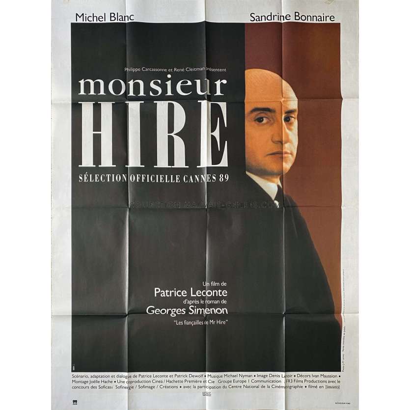 MONSIEUR HIRE Affiche de cinéma- 120x160 cm. - 1989 - Patrice Leconte, Michel Blanc
