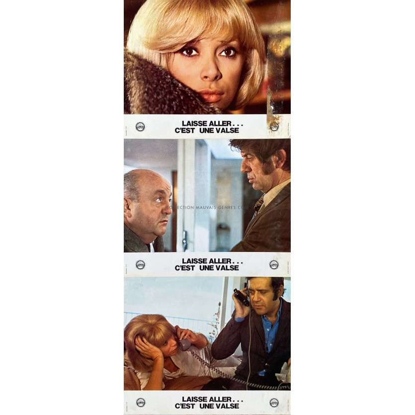 TAKE IT EASY, IT'S A WALTZ French Lobby Cards x3 - 9x12 in. - 1971 - Georges Lautner, Jean Yanne