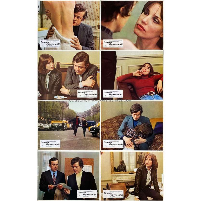 LOVE IN THE AFTERNOON French Lobby Cards x8 - 9x12 in. - 1972 - Eric Rohmer, Bernard Verley