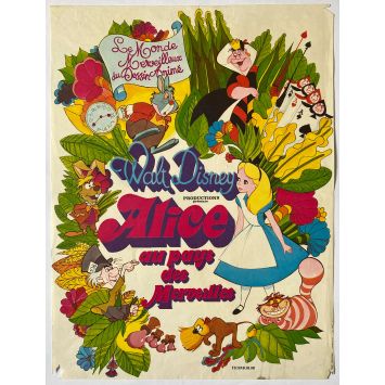 ALICE AU PAYS DES MERVEILLES Affiche de cinéma- 40x54 cm. - 1951/R1970 - Walt Disney, Ed Wynn