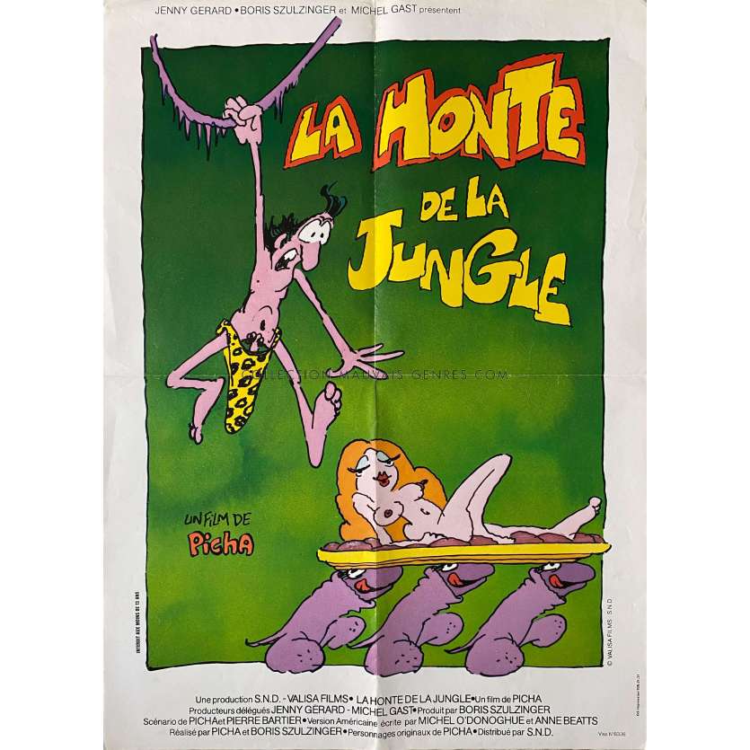 TARZOON LA HONTE DE LA JUNGLE Affiche de cinéma- 60x80 cm. - 1975 - Picha, Bernard Dhéran