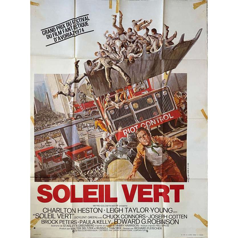 SOYLENT GREEN French Movie Poster- 47x63 in. - 1973 - Richard Fleisher, Charlton Heston