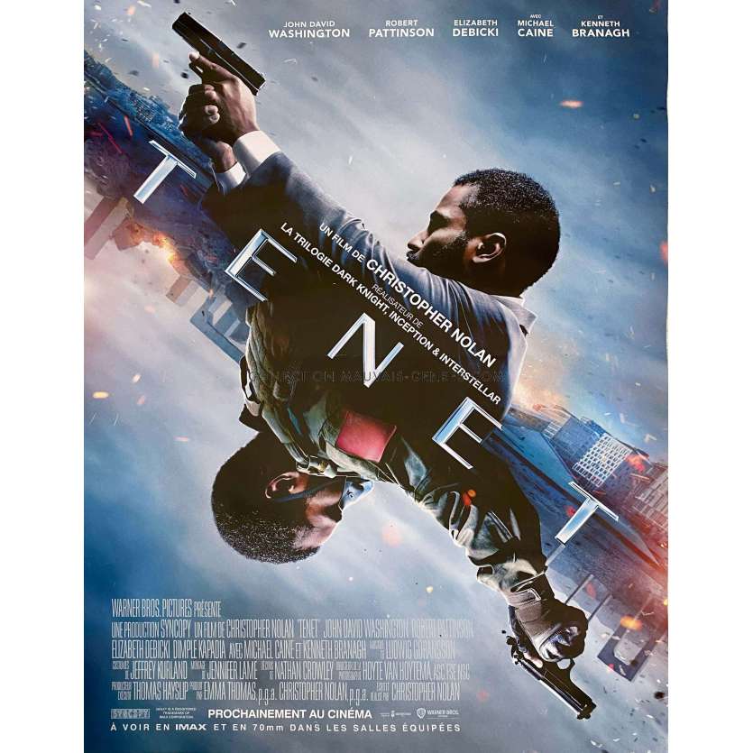 TENET Affiche de cinéma française- 40x54 cm. - 2020 - Christopher Nolan, John David Washington