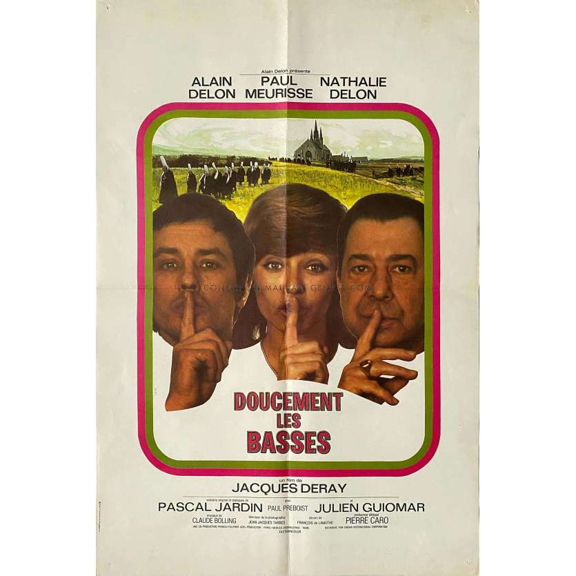DOUCEMENT LES BASSES Affiche de cinéma française- 40x60 cm. - 1971 - Alain Delon, Jacques Deray