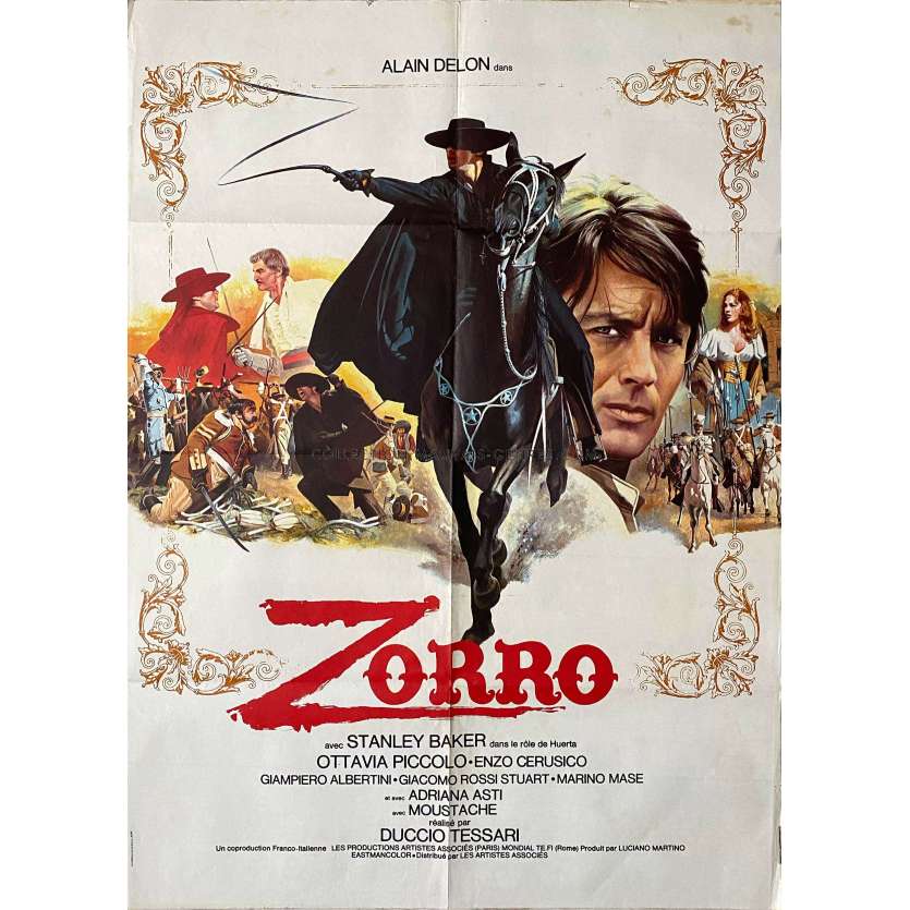ZORRO Affiche de cinéma française- 60x80 cm. - 1975 - Alain Delon, Duccio Tessari