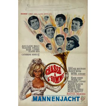 LA CHASSE A L'HOMME Affiche de cinéma belge- 35x55 cm. - 1964 - Jean-Paul Belmondo, Edouard Molinaro
