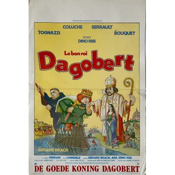 LE BON ROI DAGOBERT Affiche de cinéma belge- 35x55 cm. - 1984 - Coluche, Dino Risi