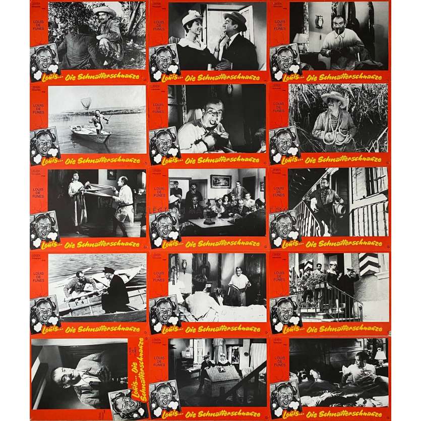 IN THE WATER WHICH MAKES BUBBLES German Lobby Cards x15 - 9x11,5 in. - 1961/R1970 - Louis de Funès, Maurice Delbez