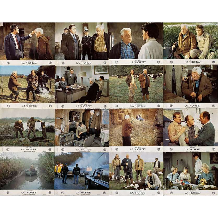 LA HORSE Photos de film françaises x16 - 24x30 cm. - 1970 - Jean Gabin, Pierre Granier-Deferre