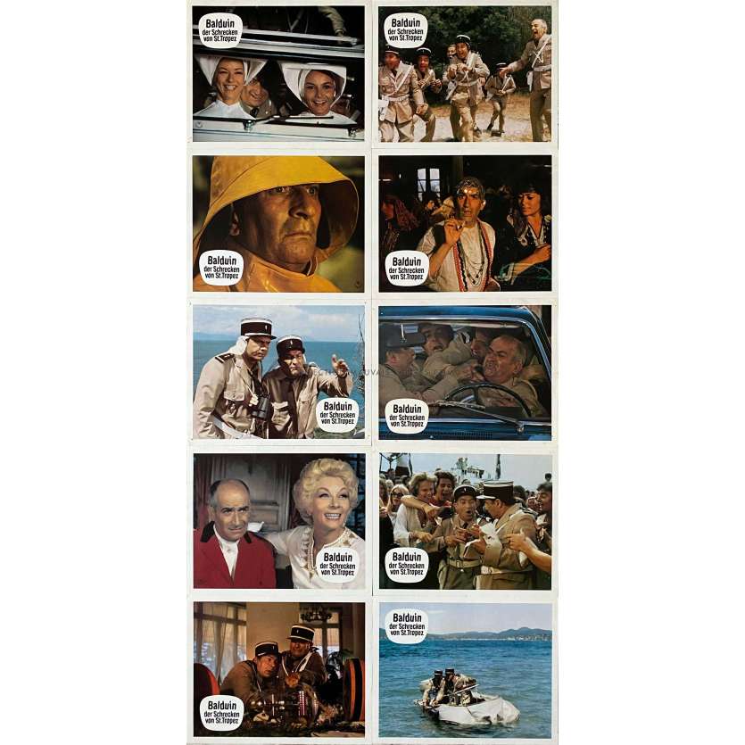 THE GENDARME TAKES OFF German Lobby Cards x12 - DDR - 9x11,5 in. - 1970/R1970 - Louis de Funès, Jean Girault