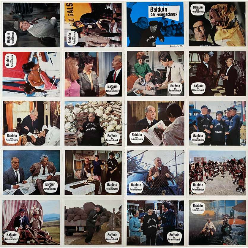 LES GRANDES VACANCES Photos de film allemandes x20 - RFA - 23x30 cm. - 1967/R1970 - Louis de Funès, Jean Girault