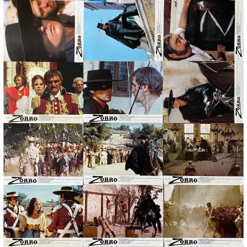 ZORRO Photos de film françaises x12 - jeu A. - 21x30 cm. - 1975 - Alain Delon, Duccio Tessari