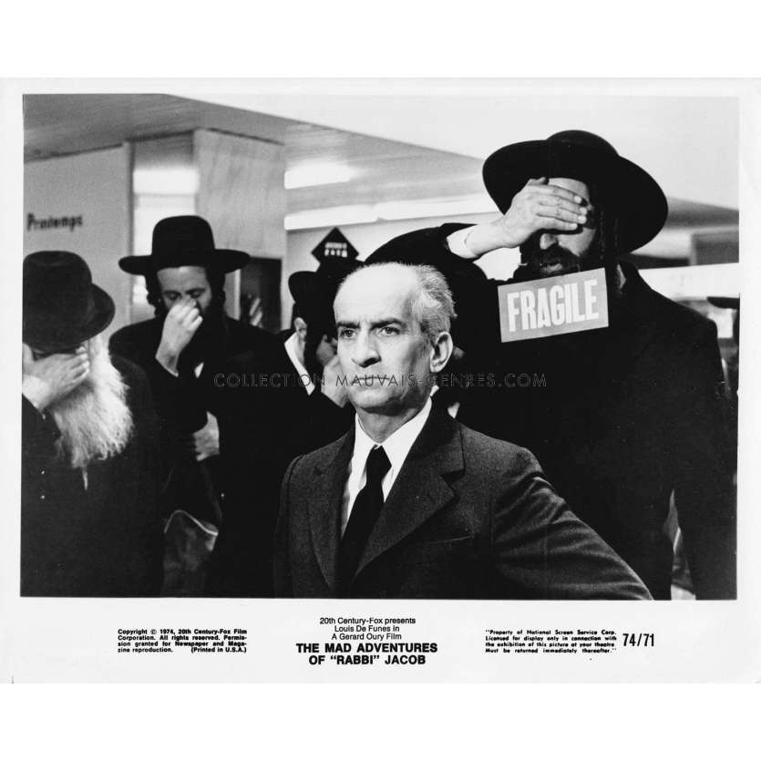 THE MAD ADVENTURES OF RABBI JACOB U.S Movie Still- 8x10 in. - 1973 - Louis de Funès, Gérard Oury