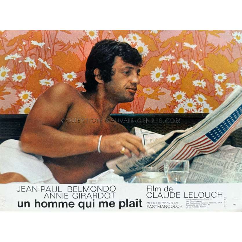 UN HOMME QUI ME PLAIT Photo de film française N02 - 22x28 cm. - 1969 - Jean-Paul Belmondo, Claude Lelouch
