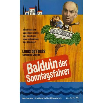 SUR UN ARBRE PERCHE Affiche de cinéma allemande- 30x48 cm. - 1971 - Louis de Funès, Serge Korber