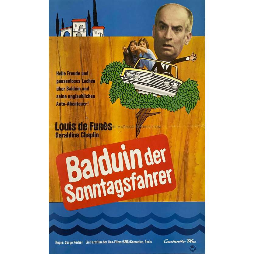 SUR UN ARBRE PERCHE Affiche de cinéma allemande- 30x48 cm. - 1971 - Louis de Funès, Serge Korber