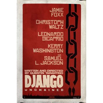 DJANGO UNCHAINED Affiche de cinéma américaine Prev. - 69x102 cm. - 2012 - Leonardo DiCaprio, Quentin Tarantino