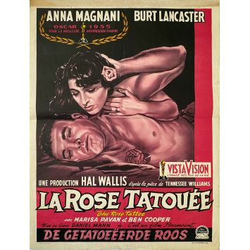 LA ROSE TATOUEE Affiche de cinéma belge- 35x55 cm. - 1955 - Burt Lancaster, Daniel Mann