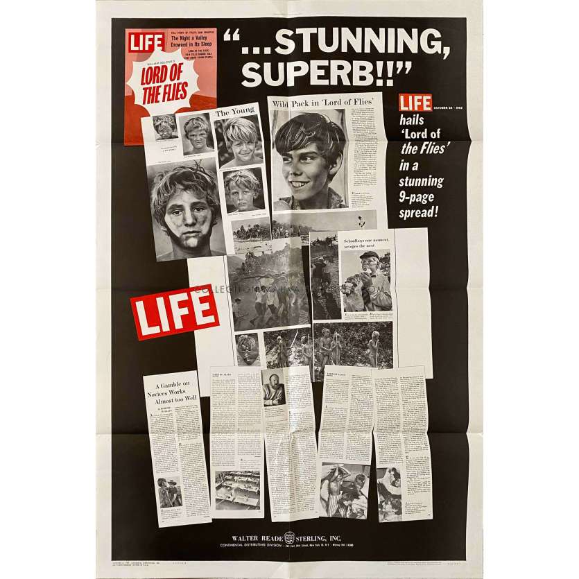 LORD OF THE FLIES U.S Movie Poster- 27x40 in. - 1963 - James Aubrey, Peter Brook