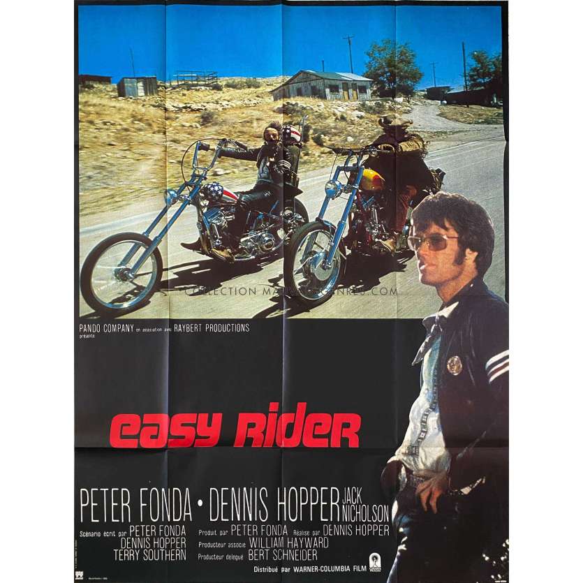EASY RIDER Affiche de cinéma française- 120x160 cm. - 1969/R1970 - Peter Fonda, Dennis Hopper