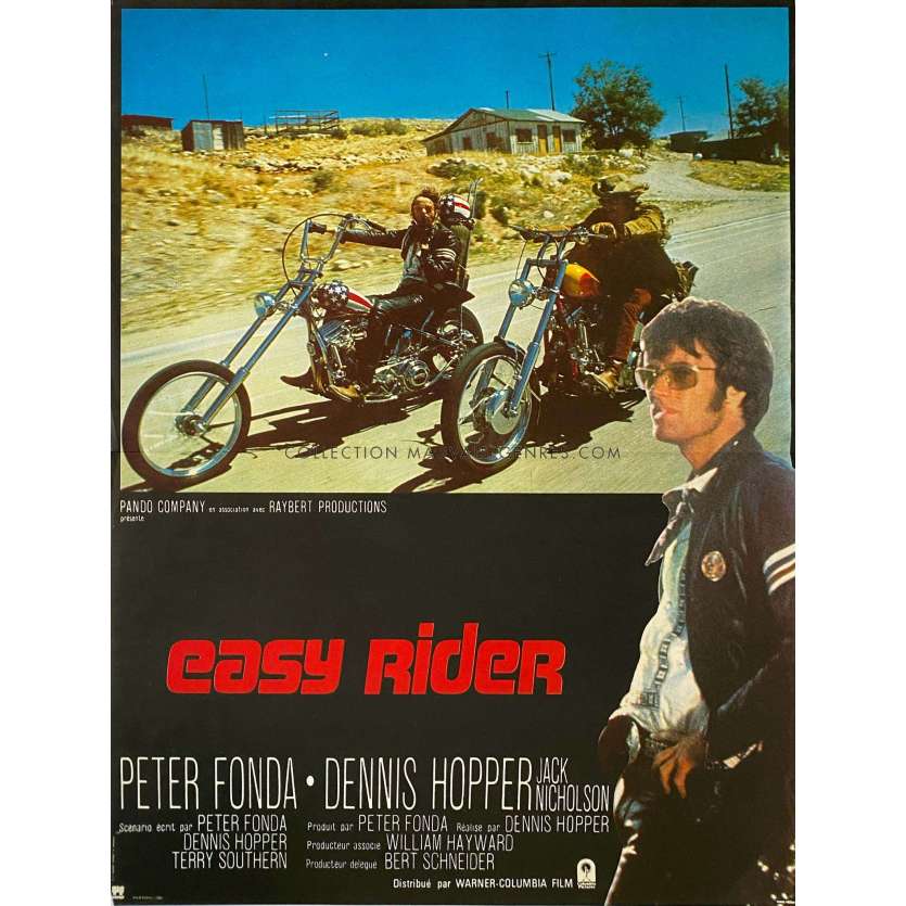 EASY RIDER Affiche de cinéma française- 40x54 cm. - 1969/R1970 - Peter Fonda, Dennis Hopper
