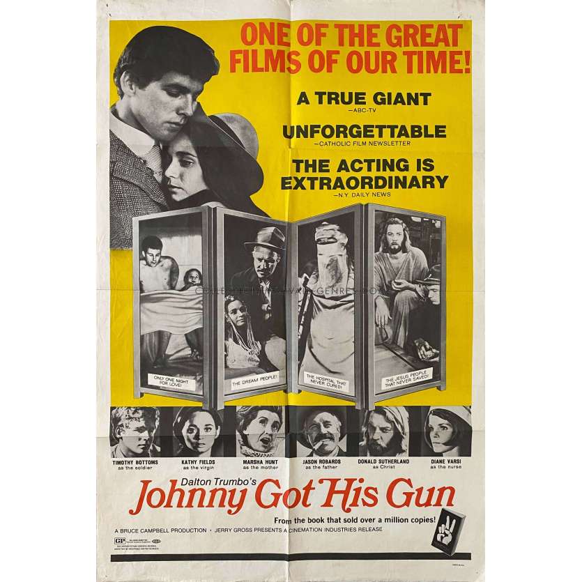 JOHNNY GOT HIS GUN U.S Movie Poster- 27x40 in. - 1971 - Timothy Bottoms, Dalton Trumbo