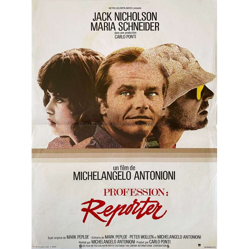 THE PASSENGER French Movie Poster- 15x21 in. - 1975 - Jack Nicholson, Michelangelo Antonioni