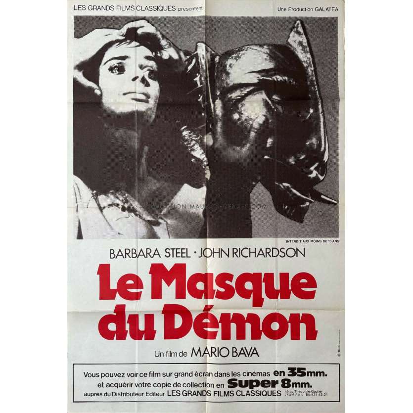 LE MASQUE DU DEMON Affiche de cinéma française- 80x120 cm. - 1960/R1970 - Barbara Steele, Mario Bava
