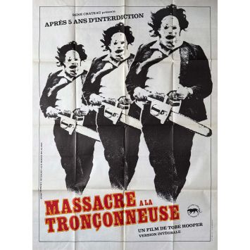 MASSACRE A LA TRONCONNEUSE Affiche de cinéma française- 120x160 cm. - 1974 - Marilyn Burns, Tobe Hooper