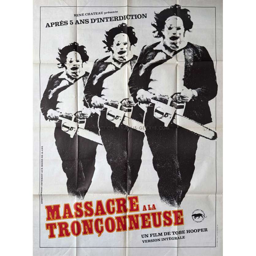 MASSACRE A LA TRONCONNEUSE Affiche de cinéma française- 120x160 cm. - 1974 - Marilyn Burns, Tobe Hooper