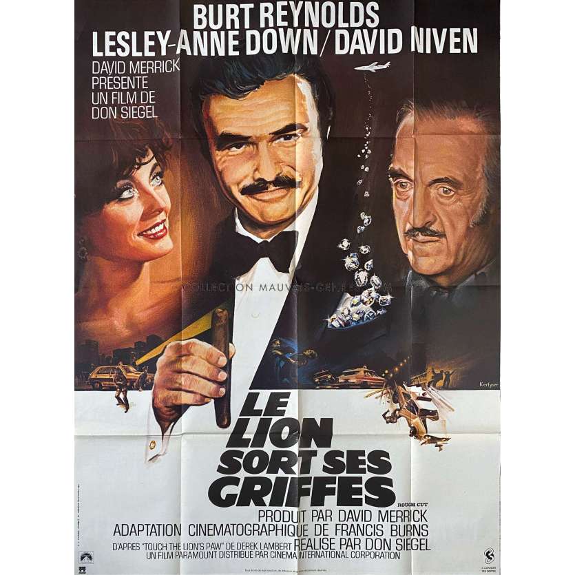 ROUGH CUT French Movie Poster- 47x63 in. - 1980 - Burt Reynolds, Don Siegel